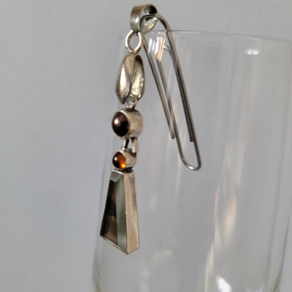 Vintage Sterling Silver Pendant 3-Gem Stones JLR - Picture 8 of 10